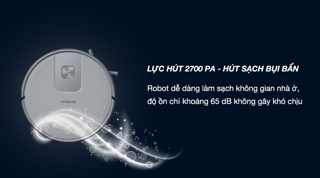 Robot hút bụi lau nhà Hitachi RV-X15N - Độ ồn 65 dB