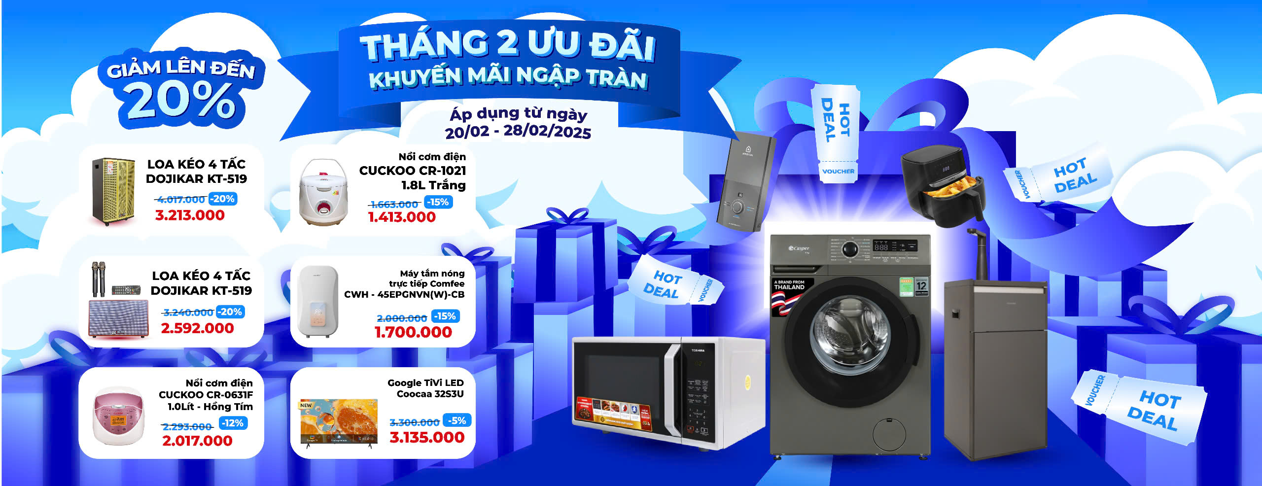 ưu đãi lên đến 20%, ưu đãi tháng 2, khuyến mãi tháng 2