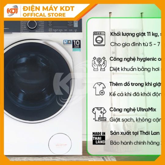 Máy giặt sấy Inverter Electrolux 11/7 kg EWW1142Q7WB