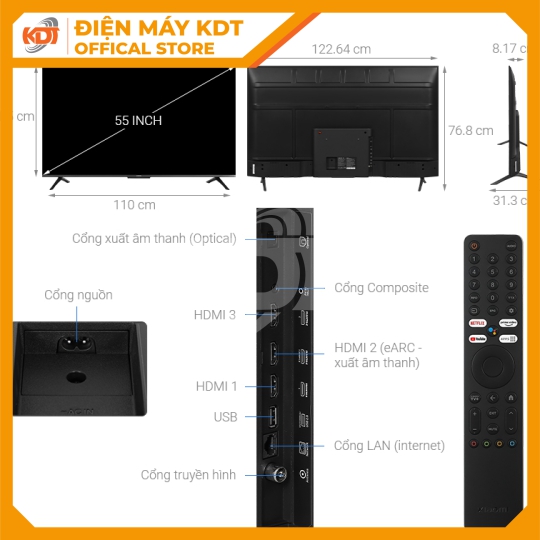 Google Tivi Xiaomi A Pro 4K 55 inch L55MA-SSEA 
