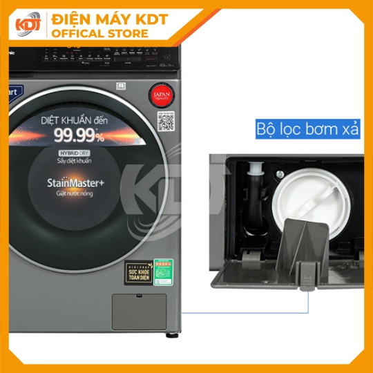 Máy giặt sấy Inverter Panasonic 10/6 kg NA-S106FC1LV